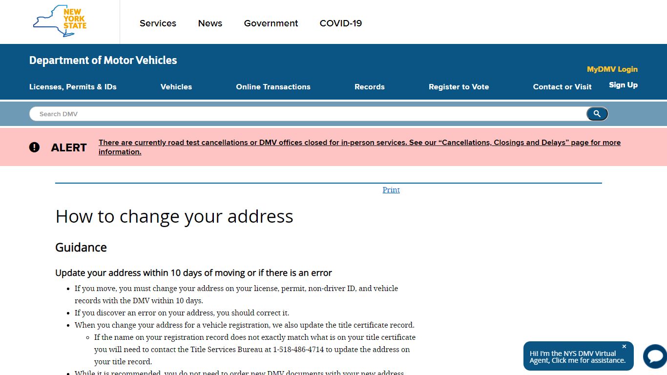 New York DMV | How to change your address